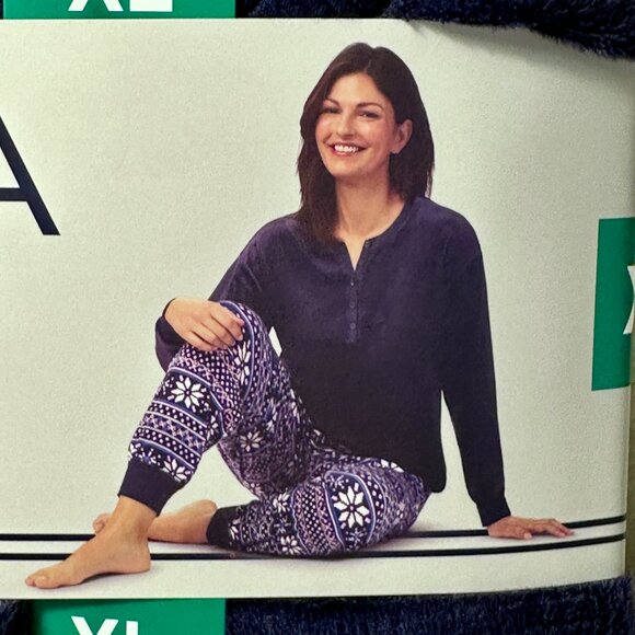 Nautica Women's 2-piece Pajama Lounger Set Size XL Blue Cozy Soft Fleece (NEW) - Picture 11 of 12